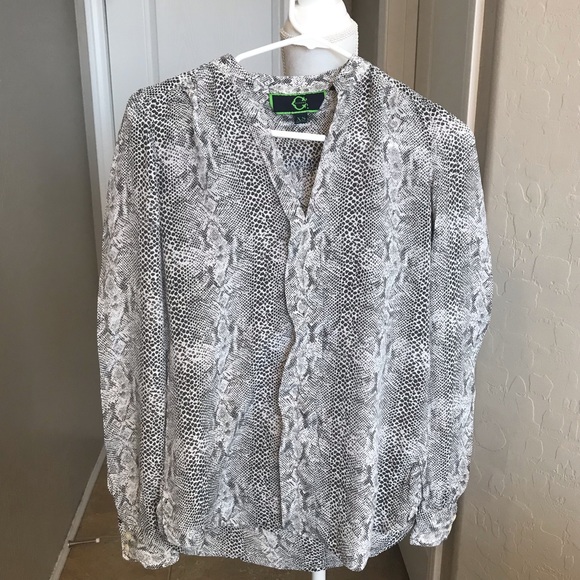 C. Wonder Tops - 100% Silk Snake Print Blouse